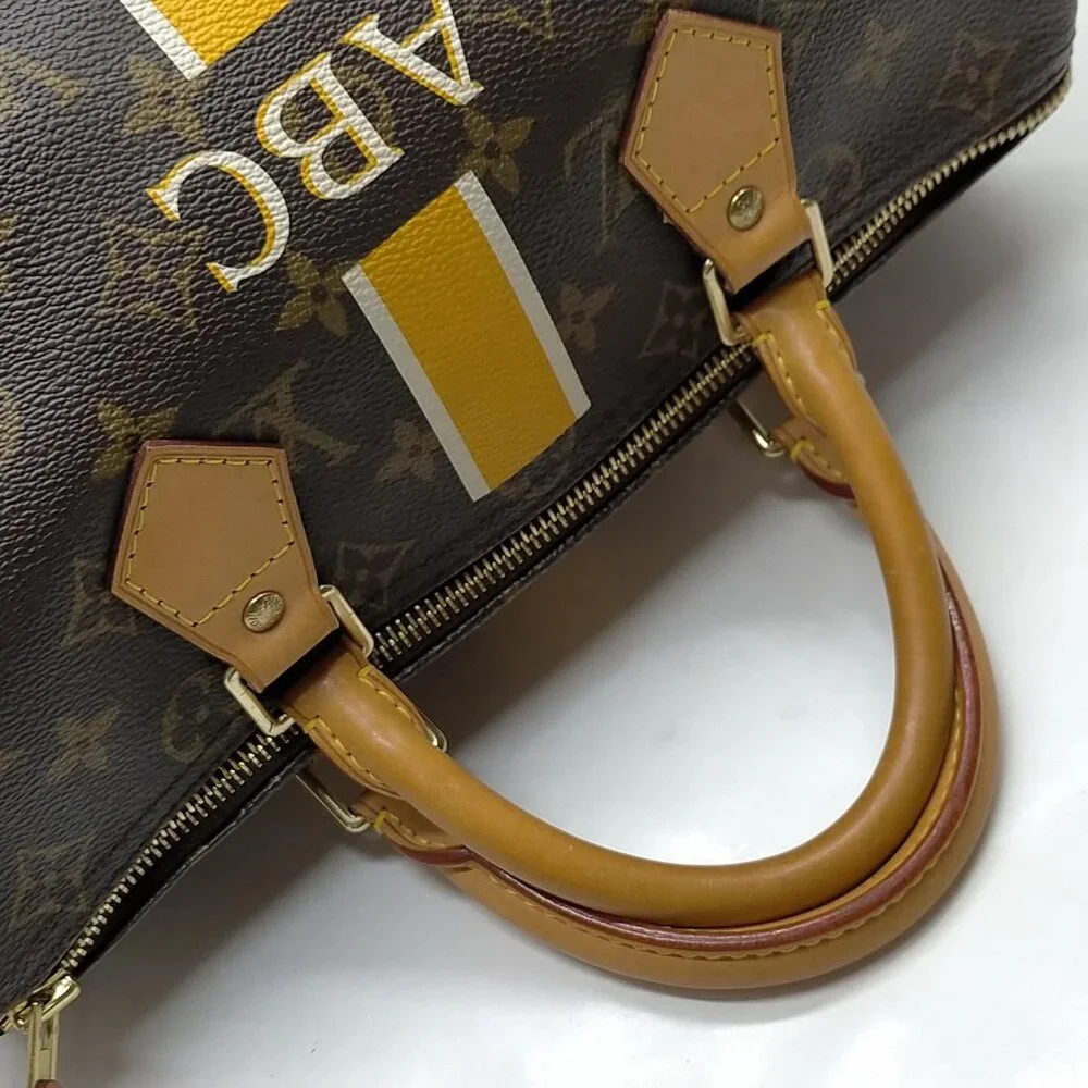 Authentic Louis Vuitton Speedy 30 Monogram Custom Stripe/Luxury Designer Handbag - Picture 8 of 16